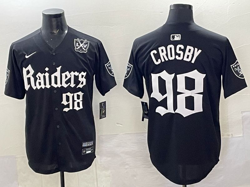 Men 2025 Oakland Raiders #98 Crosby Black 6th generation Joint Name Nike Limited NFL Jersey style 09->oakland raiders->NFL Jersey